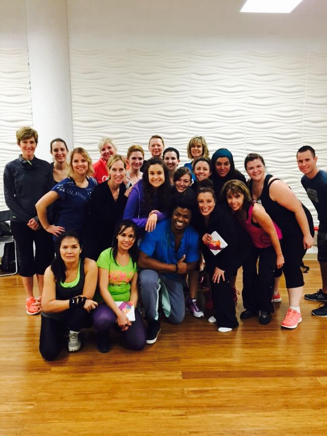 A picture of my Zumba B1 Training course to become an instructor in Dec 2014.